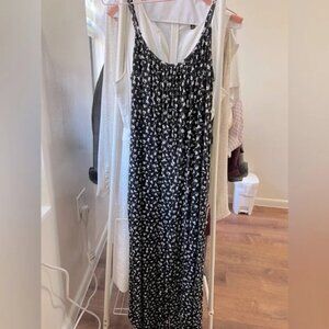 Z Supply Black & White Dainty Floral Sleeveless Wide Leg Flared Jumpsuit XS